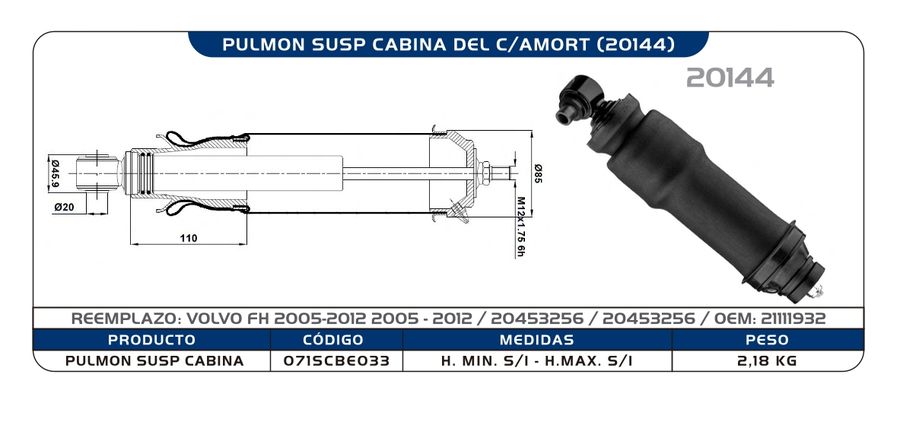 Pulmón de Cabina C.A.R.S. 20144