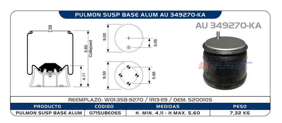 Pulmón de Suspensión C.A.R.S. AU 349270-KA