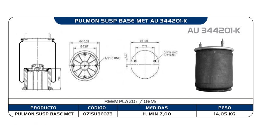 Pulmón de Suspensión C.A.R.S. AU 344201-K